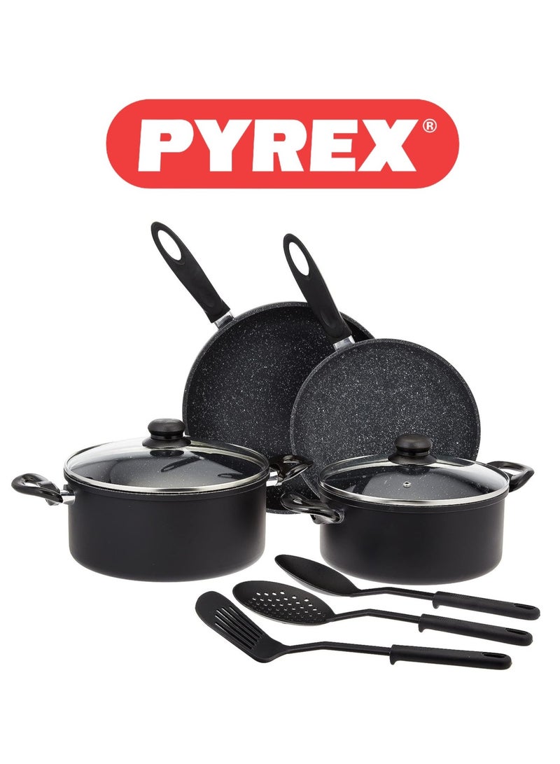 Pyrex Elegance 9-Piece Non-Stick Cooking Set – Ultimate Kitchen Essentials for Every Culinary Adventure