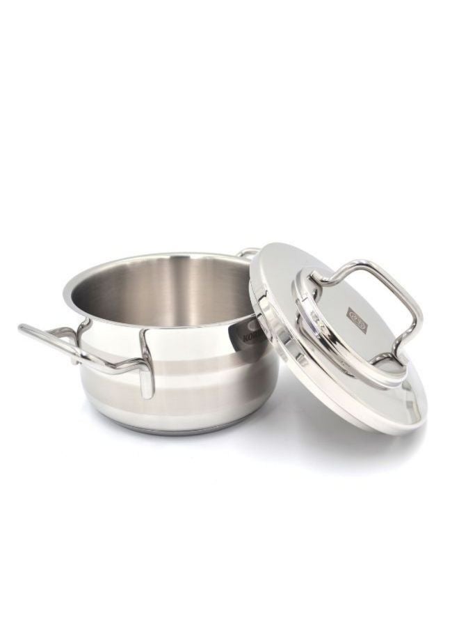 Korkmaz Astron 7 pcs Cookware Set | Pots and Pans Set | Stainless Steel Inductions Cookware Sets A2054 Silver