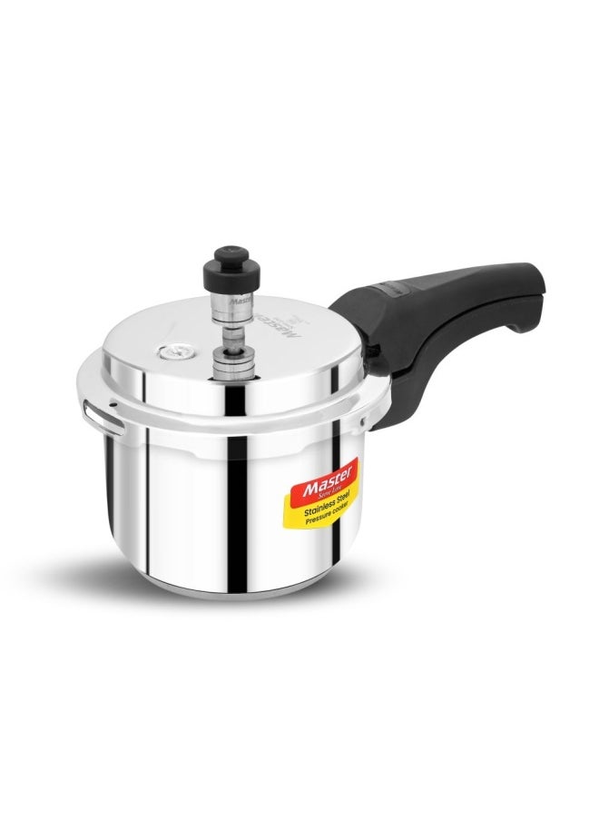 Master Stainless Steel Outer Lid Pressure Cooker For Healthy Cooking Mirror Finish Easy To Clean 1.5 L