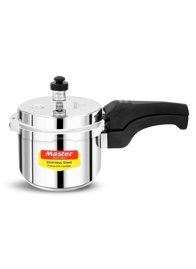 Master Stainless Steel Outer Lid Pressure Cooker For Healthy Cooking Mirror Finish Easy To Clean 1.5 L