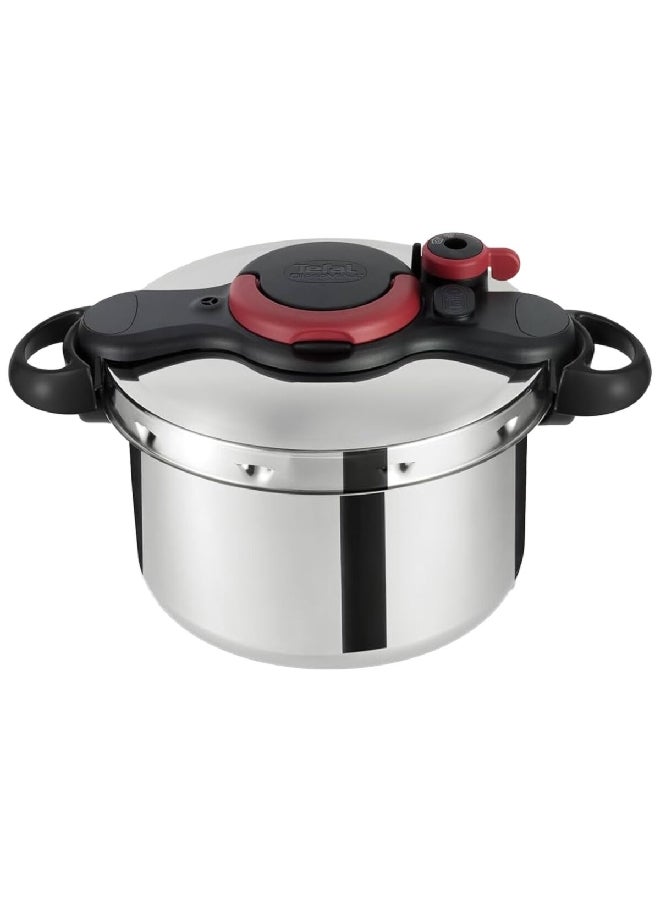 Clipso Minut Easy Stainless Steel Pressure Cooker Silver and Black 7.5 L P4624866 Silver and Black