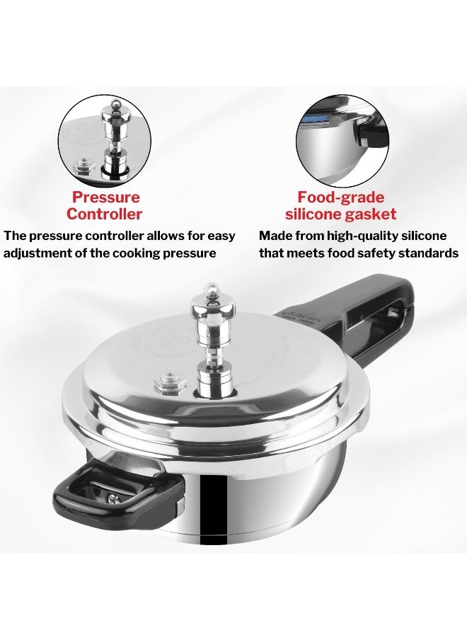 18/8 Stainless Steel Pressure Cooker Outer Lid 3 Litre