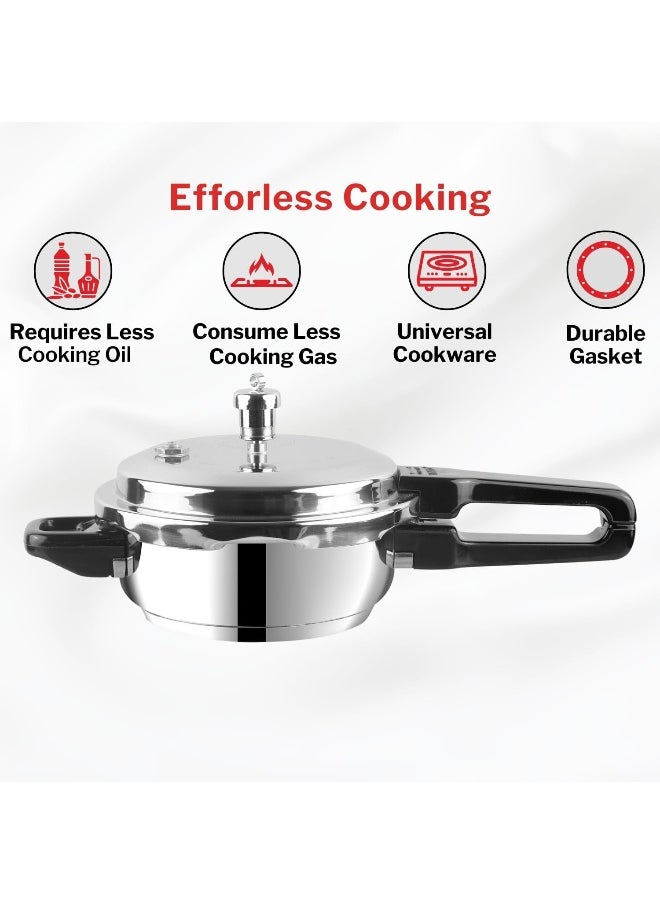 18/8 Stainless Steel Pressure Cooker Outer Lid 3 Litre