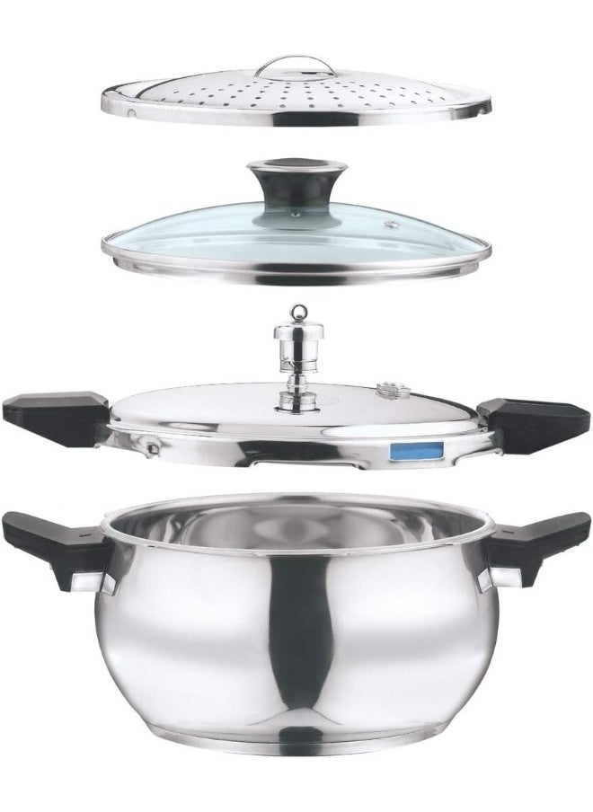 Vinod Pressure Cooker, Silver, 3.5 Liters, SMGPC-3.5, Stainless Steel