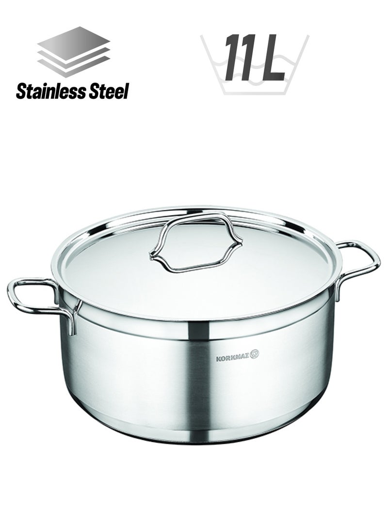 Alfa Stainless Steel Casserole Pot 11.0 l Silver 30x15 cmcm