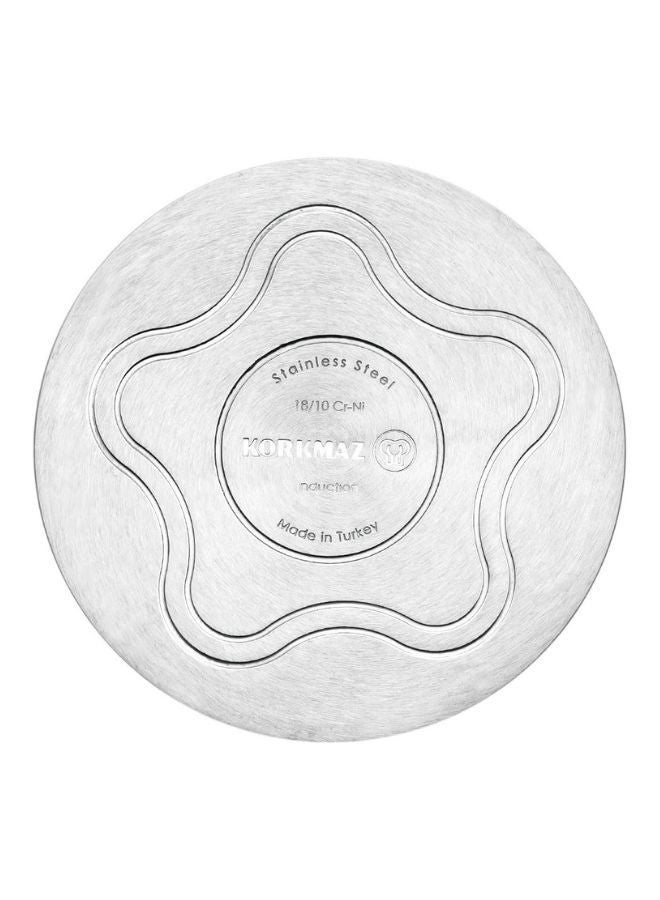 Korkmaz Astra Casserole with Lid, 1.8 Liter Capacity Silver 16X9cm