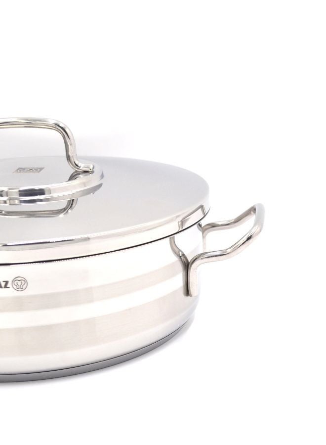 Korkmaz Astra2 Low Casserole, 3.5 Ltr Stainless Steel 24X8 Cmcm