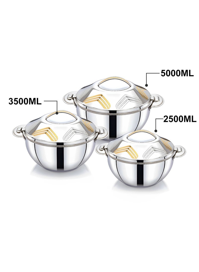 Sofi Stainless Steel Premium 3pc Hotpot Set 2.5L,3.5L,5.0L