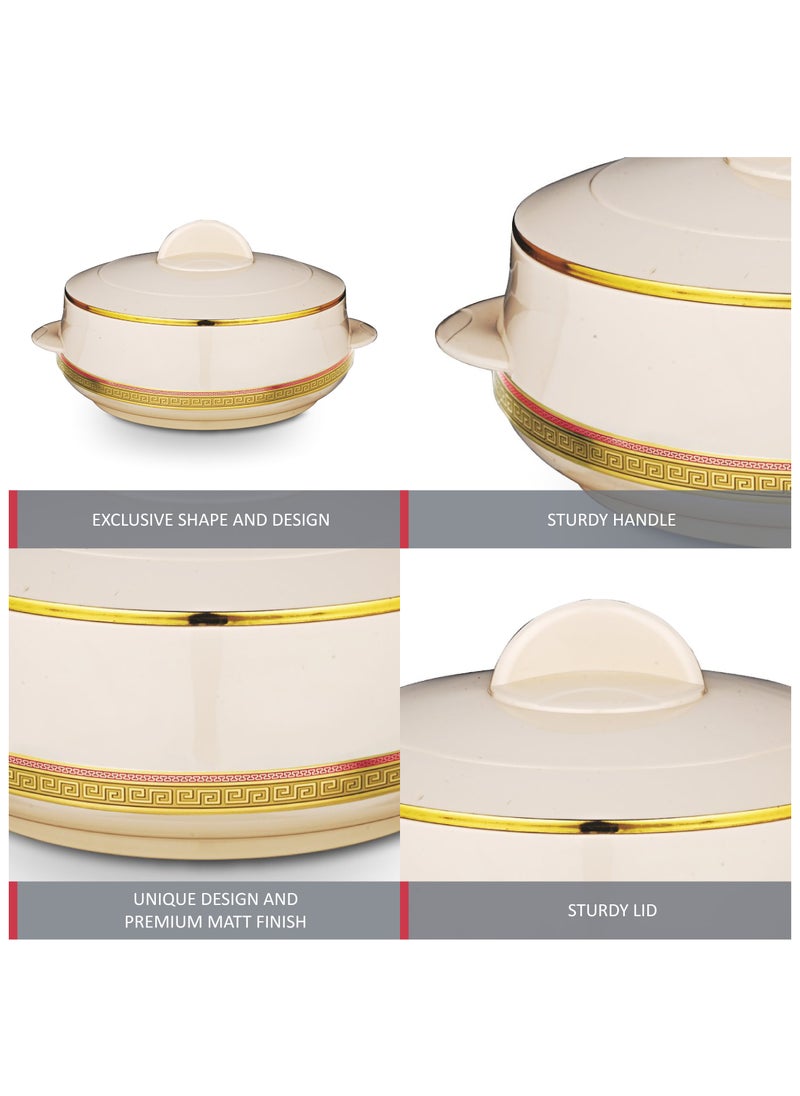 Champion Stainless Steel Insulated Casserole with Steel Lid  - 3500ML Beige