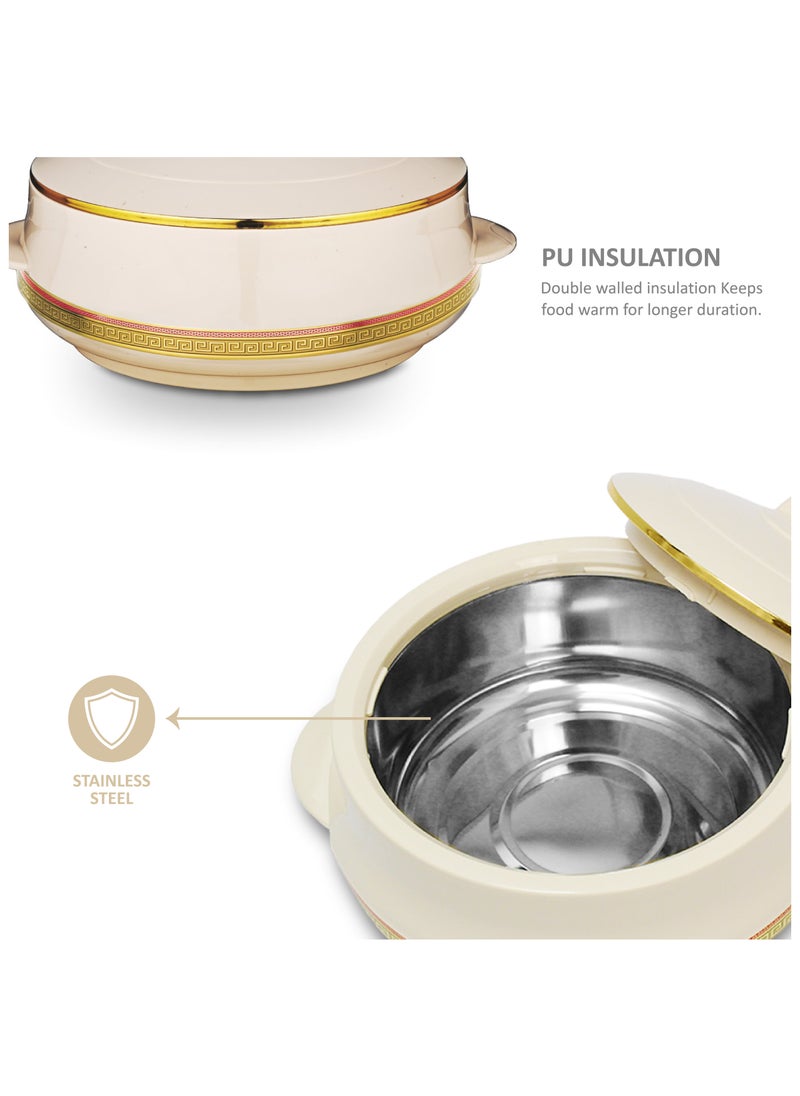Champion Stainless Steel Insulated Casserole with Steel Lid  - 3500ML Beige