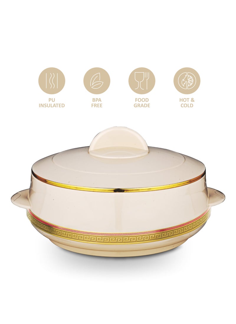 Champion Stainless Steel Insulated Casserole with Steel Lid  - 3500ML Beige