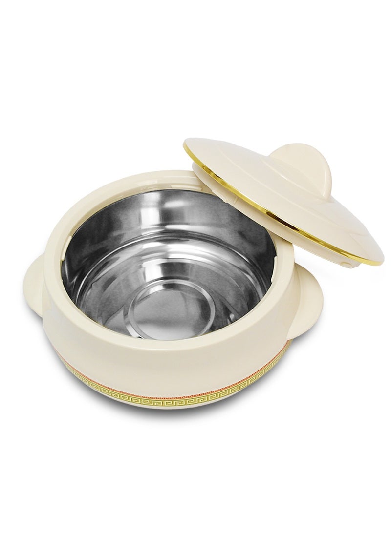 Champion Stainless Steel Insulated Casserole with Steel Lid  - 3500ML Beige