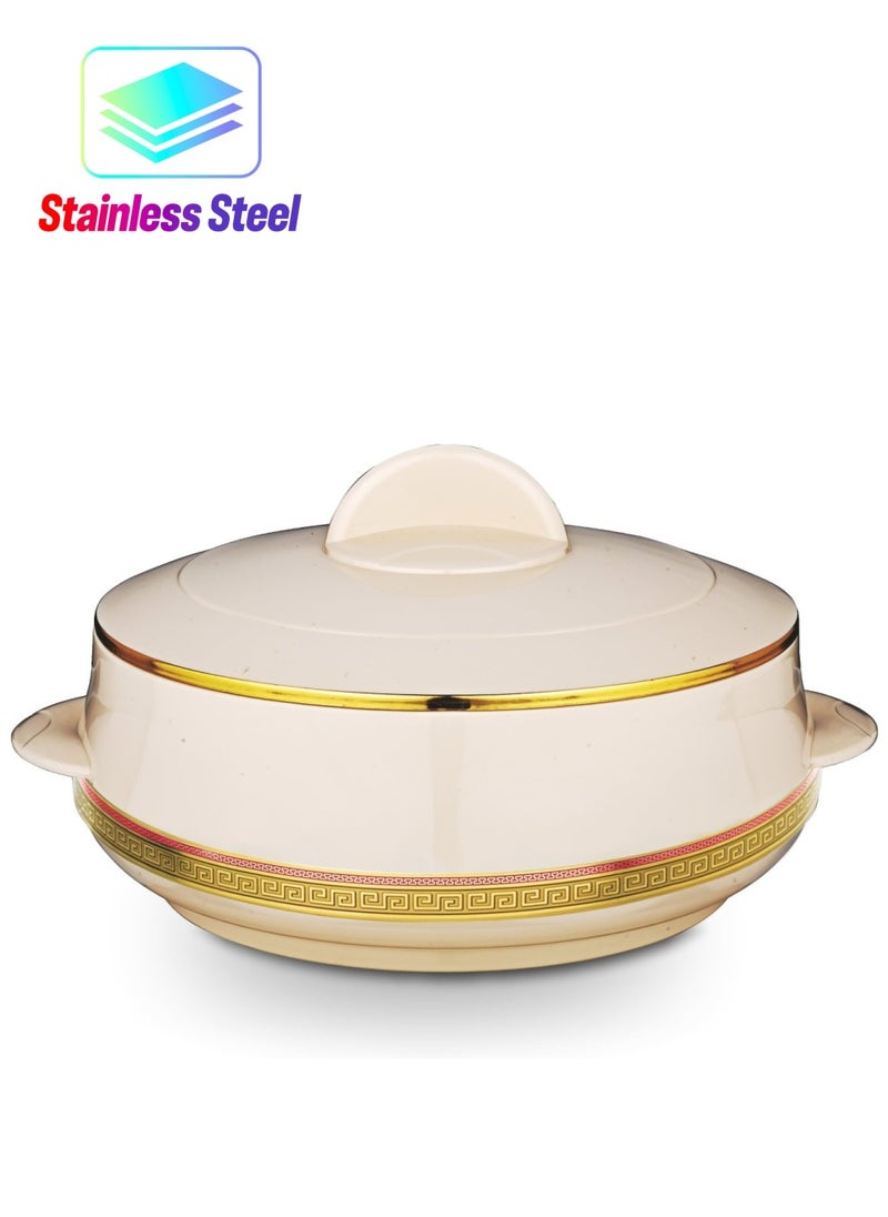 Champion Stainless Steel Insulated Casserole with Steel Lid  - 6000ML Beige