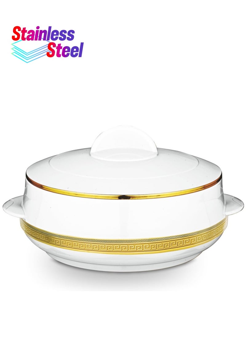 Champion Stainless Steel Insulated Casserole with Steel Lid  - 6000ML White