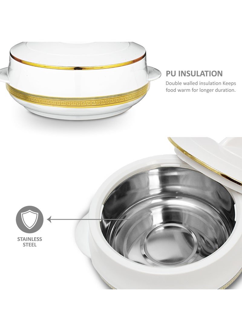 Champion Stainless Steel Insulated Casserole with Steel Lid  - 6000ML White