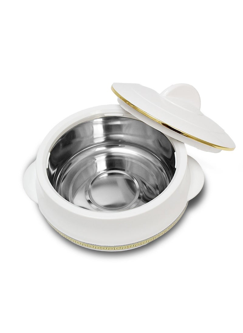 Champion Stainless Steel Insulated Casserole with Steel Lid  - 6000ML White