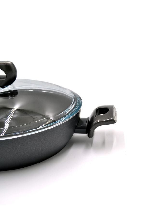 Korkmaz Nora Ceramic Low Casserole | Non Stick Stock Pot - 28X7 A3935 Grey