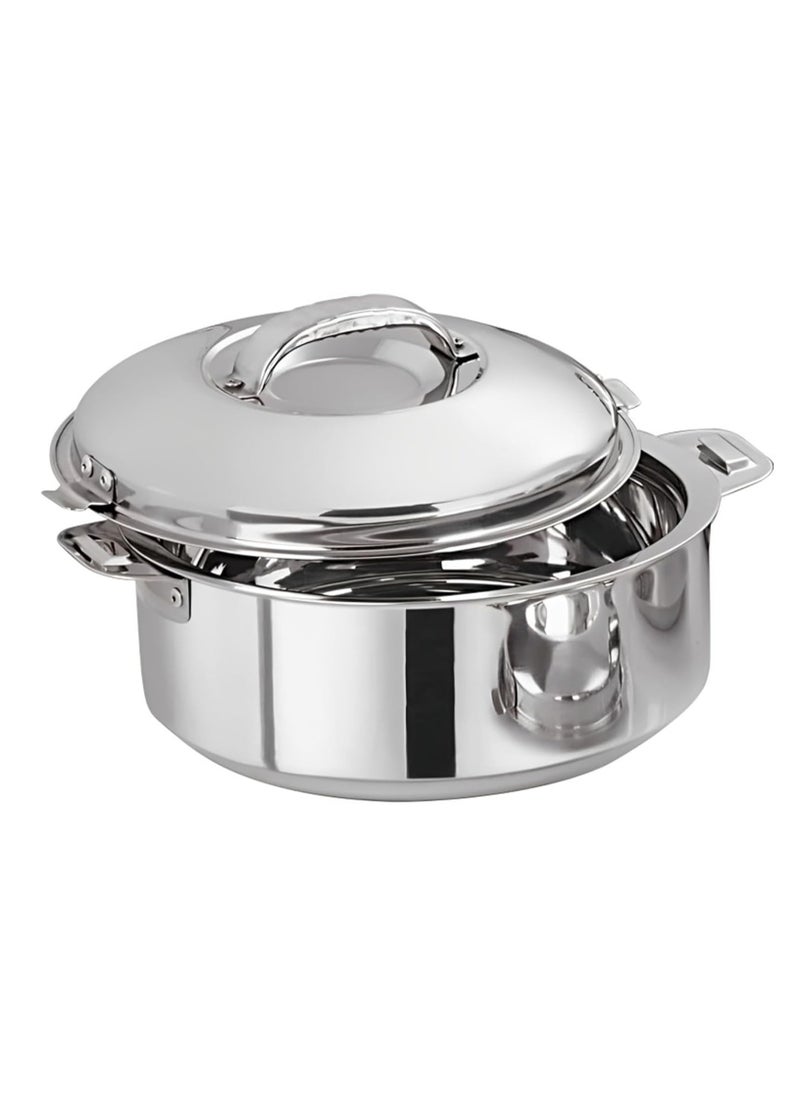 Stainless Steel Casserole Lightweight Easy to Handle Hotpot with Lid Silver-Madina 3Pc Set 2.5, 3.5, 5.0L