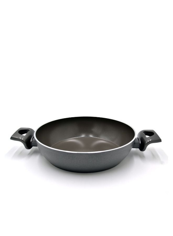 Korkmaz Nora Ceramic Low Casserole | Non Stick Stock Pot Grey