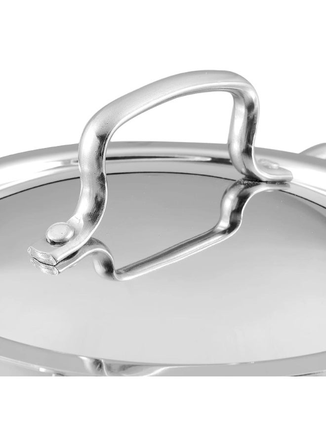 VINOD PLATINUM TRIPLY STAINLESS STEEL EXTRA DEEP KADAI/KADHAI WITH STAINLESS STEEL LID - 8 LITERS (32 CM), VTK032, COOKING POT, FRYPAN, CASSEROLE