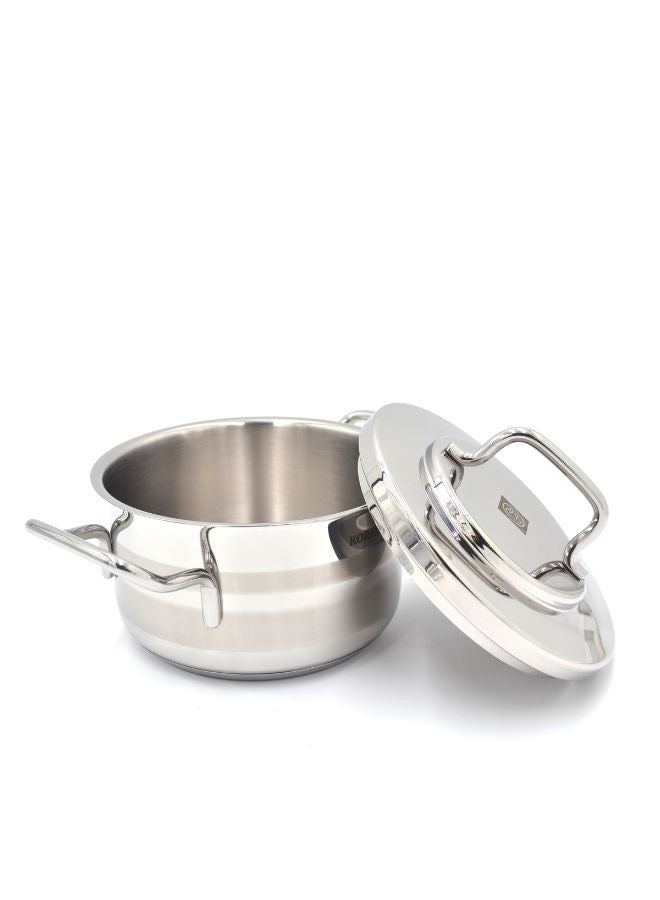 Korkmaz Astra Stainless Steel Pot, 3.3 Liter Capacity Silver 20X11.5 Cmcm