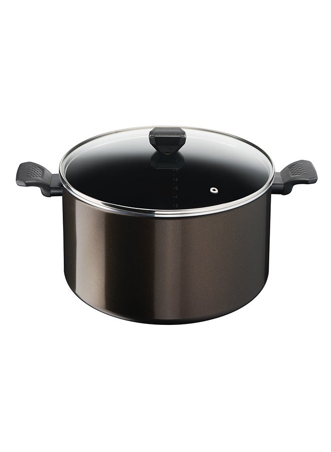 TEFAL EASY COOK AND CLEAN | Stockpot 30 cm | easy clean | non stick coating | thermo signal™ | heat indicator | diffusion base | healthy | safe cookware | Made in France | 2 Years Warranty |  B5546902 Black - Black Coffee Ultra