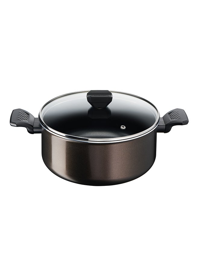 TEFAL EASY COOK AND CLEAN | Stewpot 24 cm | easy clean | non stick coating | thermo signal | heat indicator | diffusion base | healthy | safe cookware | Made in France | 2 Years Warranty | B5544602 Black Coffee Ultra