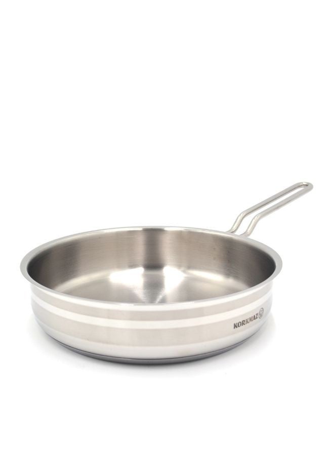 Korkmaz Astra Frying Pan, 2 Liter Capacity Silver 24X6 cmcm