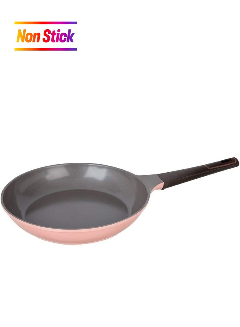 Tily Frying Pan 22 Cm Non Stick Non Scratch Pink Marble 22 cm