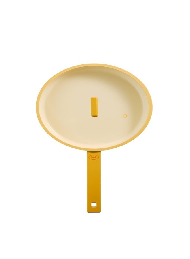 Hejmini Frypan 24 Cm With Glass Lid Modern Integrated Hand Yellow 24 cm