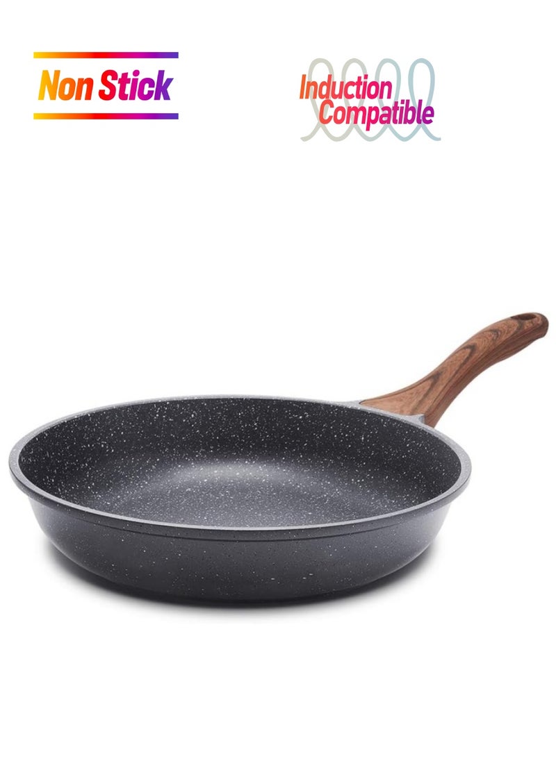 Nonstick Frying Pan Skillet, Swiss Granite Coating Omelette Pan, Healthy Stone Cookware Chef's Pan,