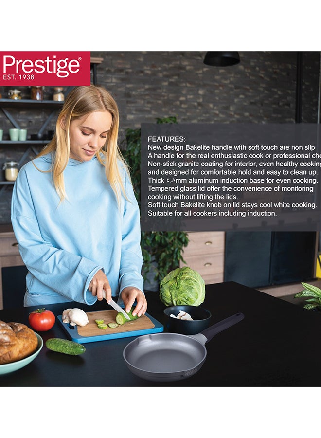 Prestige Essential Cast Aluminum Black 28 Cm Fry Pan | Non Stick Induction-Based Frying Pan Black 28 cmcm