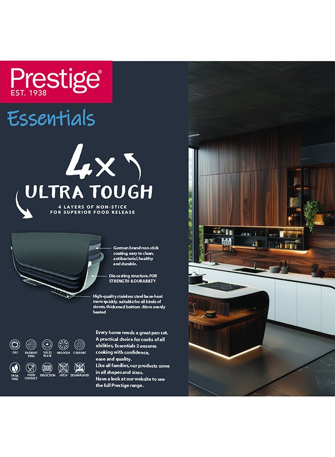 Prestige Essential Cast Aluminum Black 28 Cm Fry Pan | Non Stick Induction-Based Frying Pan Black 28 cmcm