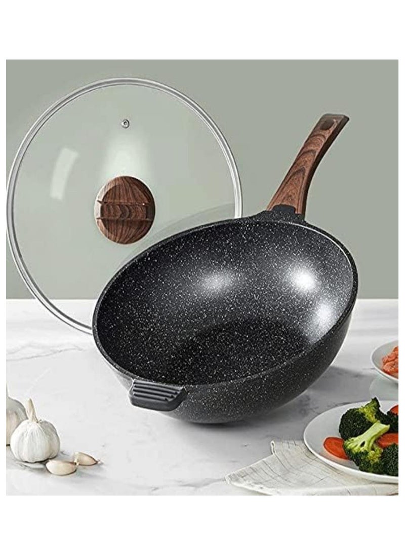 Non Stick Wok Household Fr Ying Dual Purpose Small Pan for Induction Cooker Kitchen Cooking Pot-32 * 9.8cm