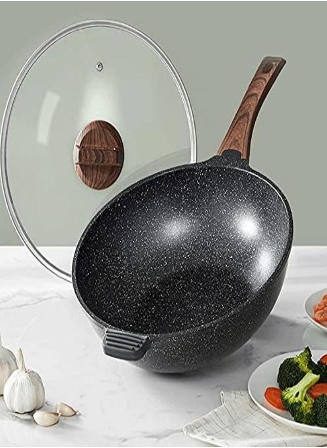 Non Stick Wok Household Fr Ying Dual Purpose Small Pan for Induction Cooker Kitchen Cooking Pot-32 * 9.8cm