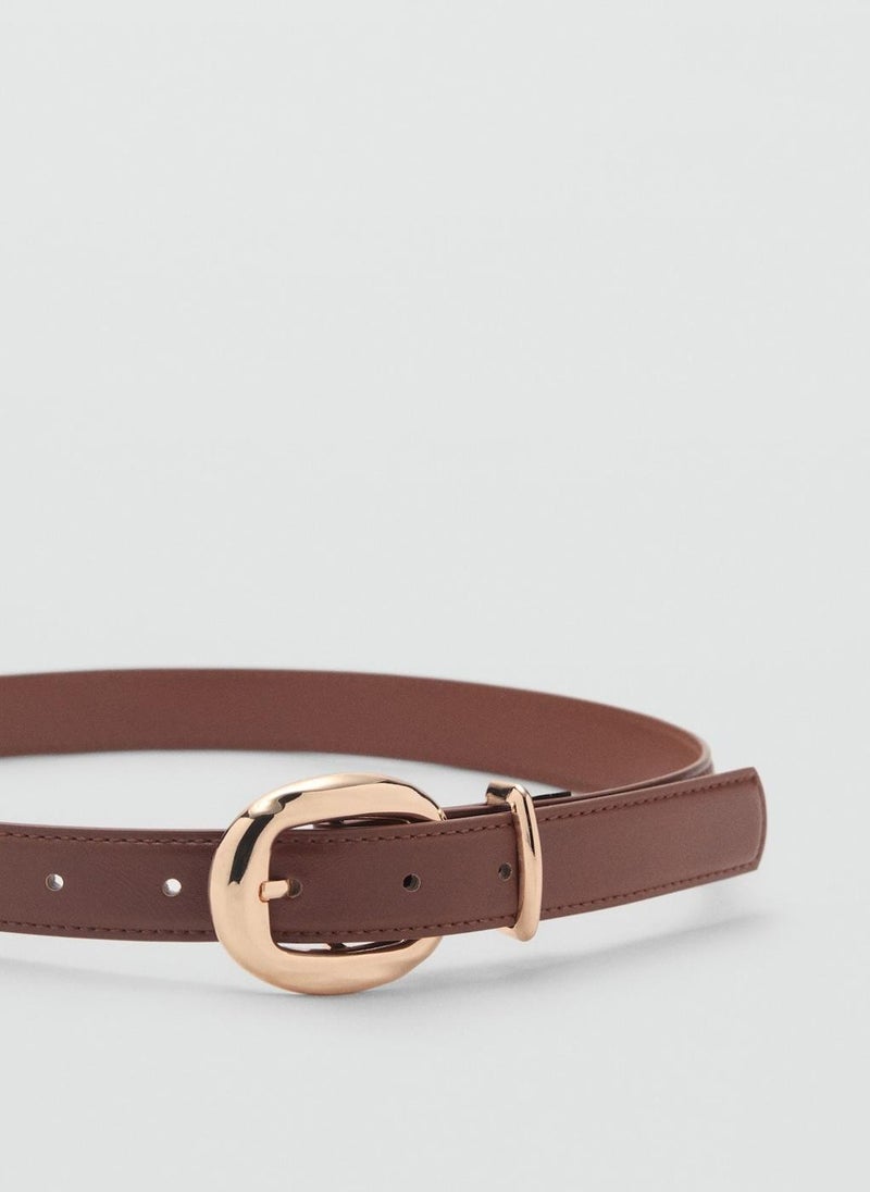 Round Buckle Allocated Hole Belt