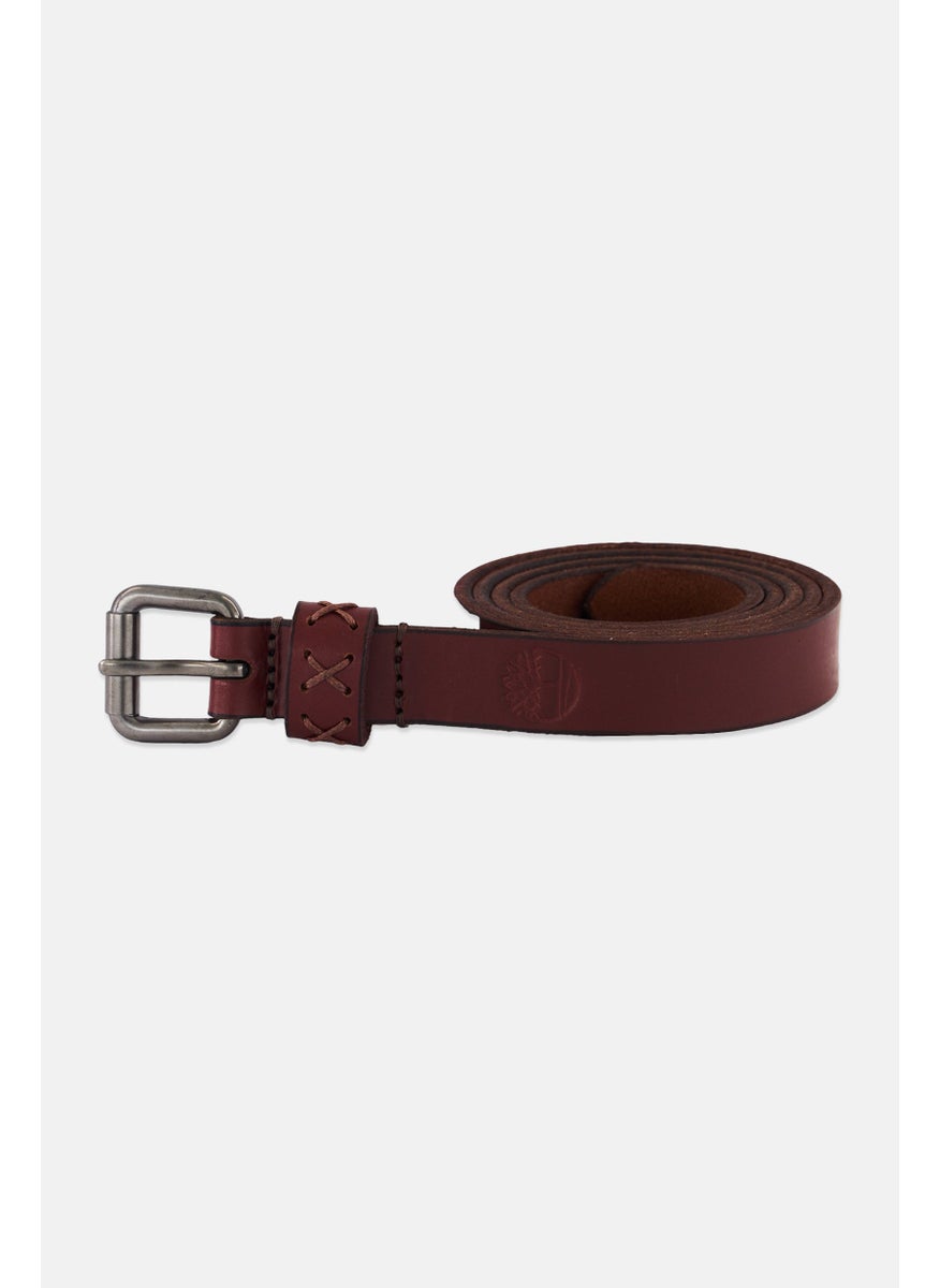 Women Brand Logo Leather Belt, Brown