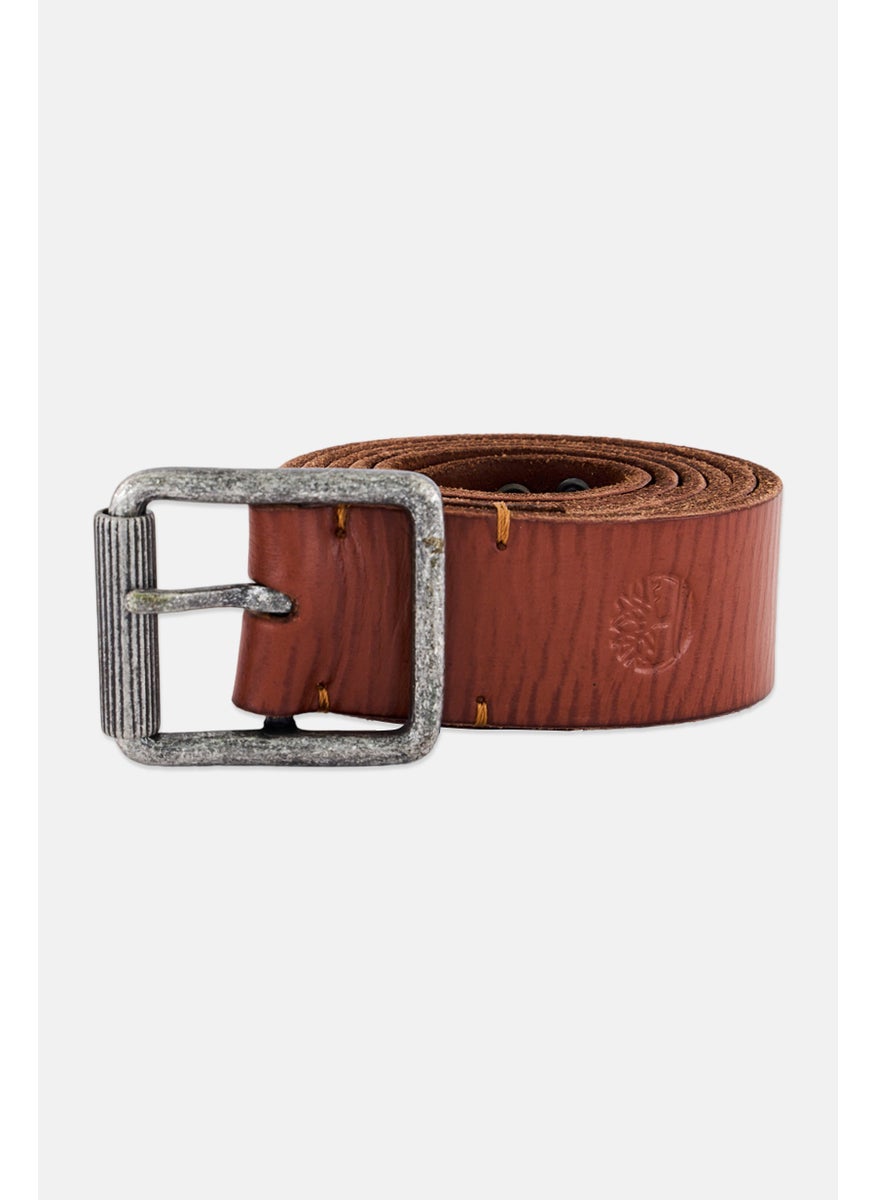 Women Studs With Roller Buckle Belt, Brown