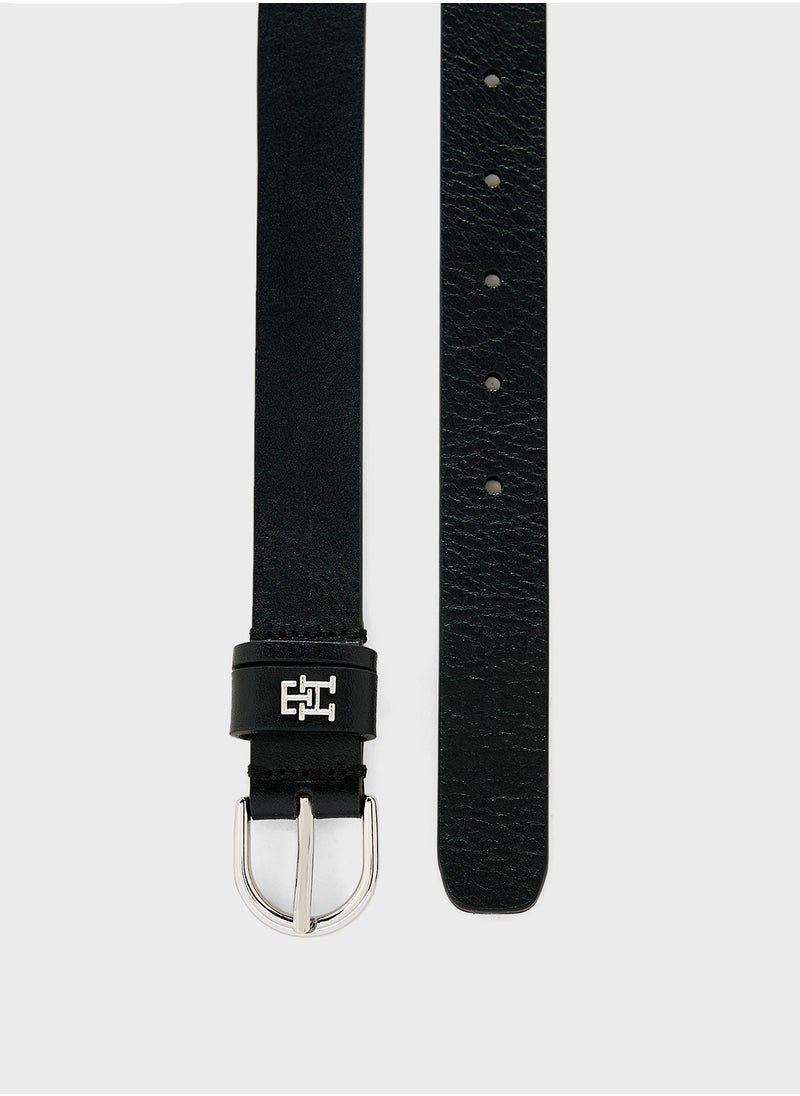 Logo Detail Allocated Buckle Hole Belt