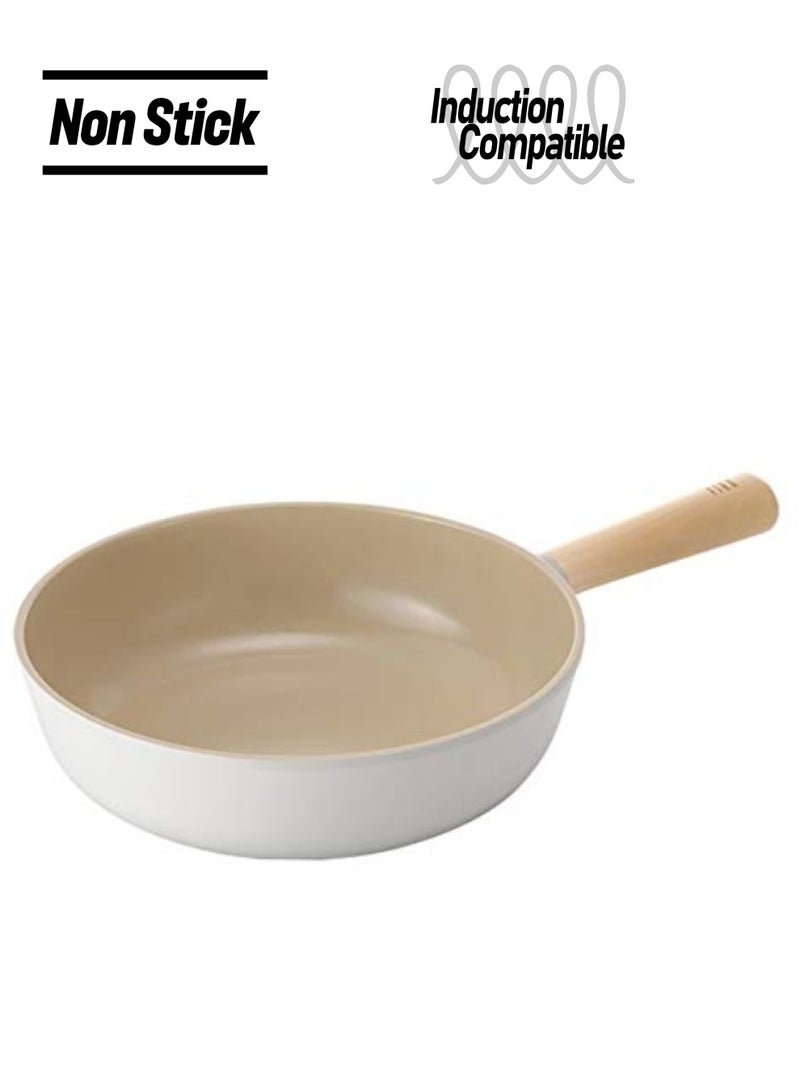 Neoflam Fika Induction Non stick Wok Pan Beige 26cm