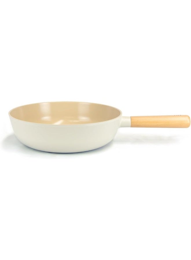 Neoflam Fika Induction Non stick Wok Pan Beige 26cm