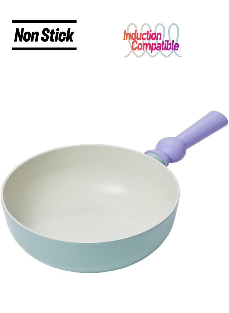 Better Finger Wokpan 22 Cm For Stovetop And Induction Light Blue and Purple 22 cm