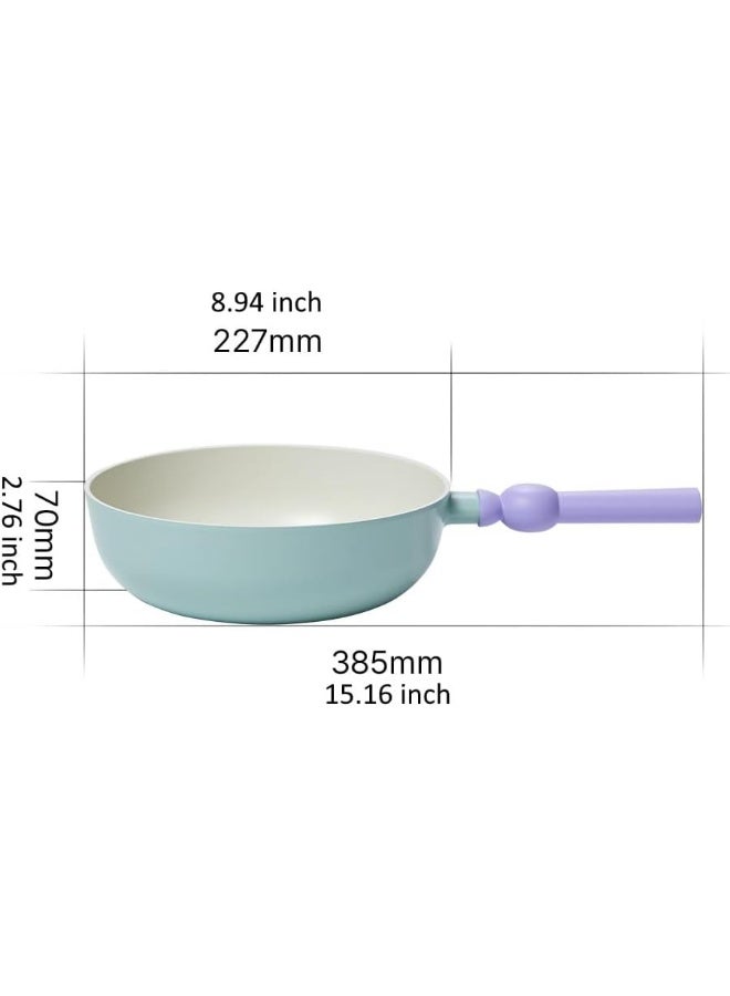 Better Finger Wokpan 22 Cm For Stovetop And Induction Light Blue and Purple 22 cm