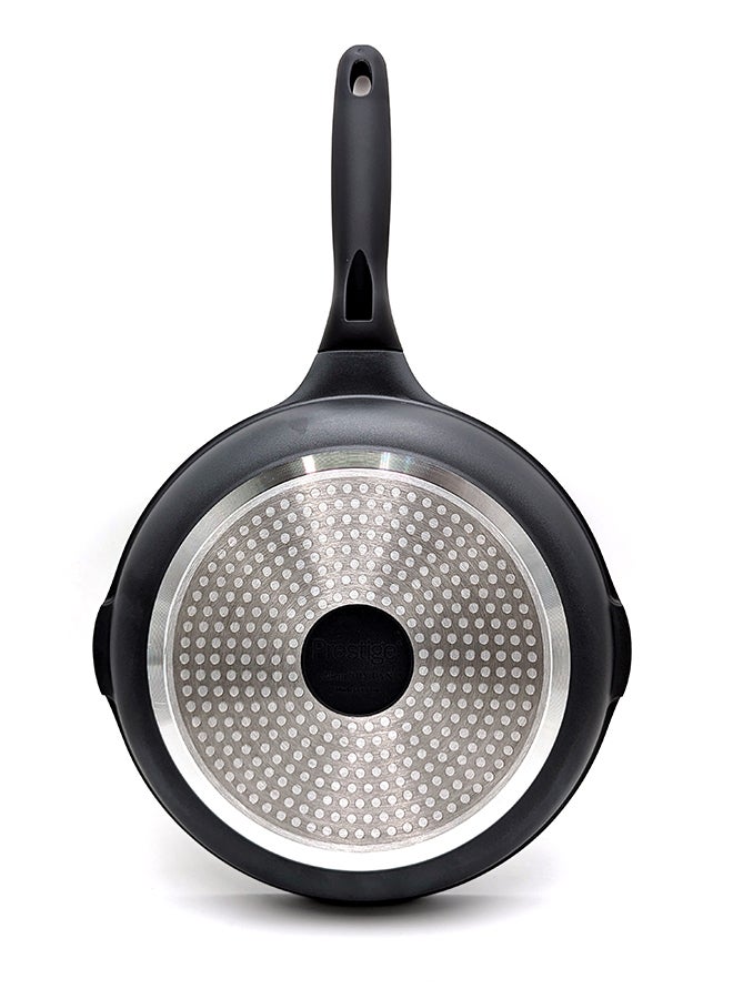 Prestige Essential Cast Aluminum Black 28Cm Wok With Glass Lid | Non Stick Induction-Based Wok Pan With Lid Black 28Cmcm