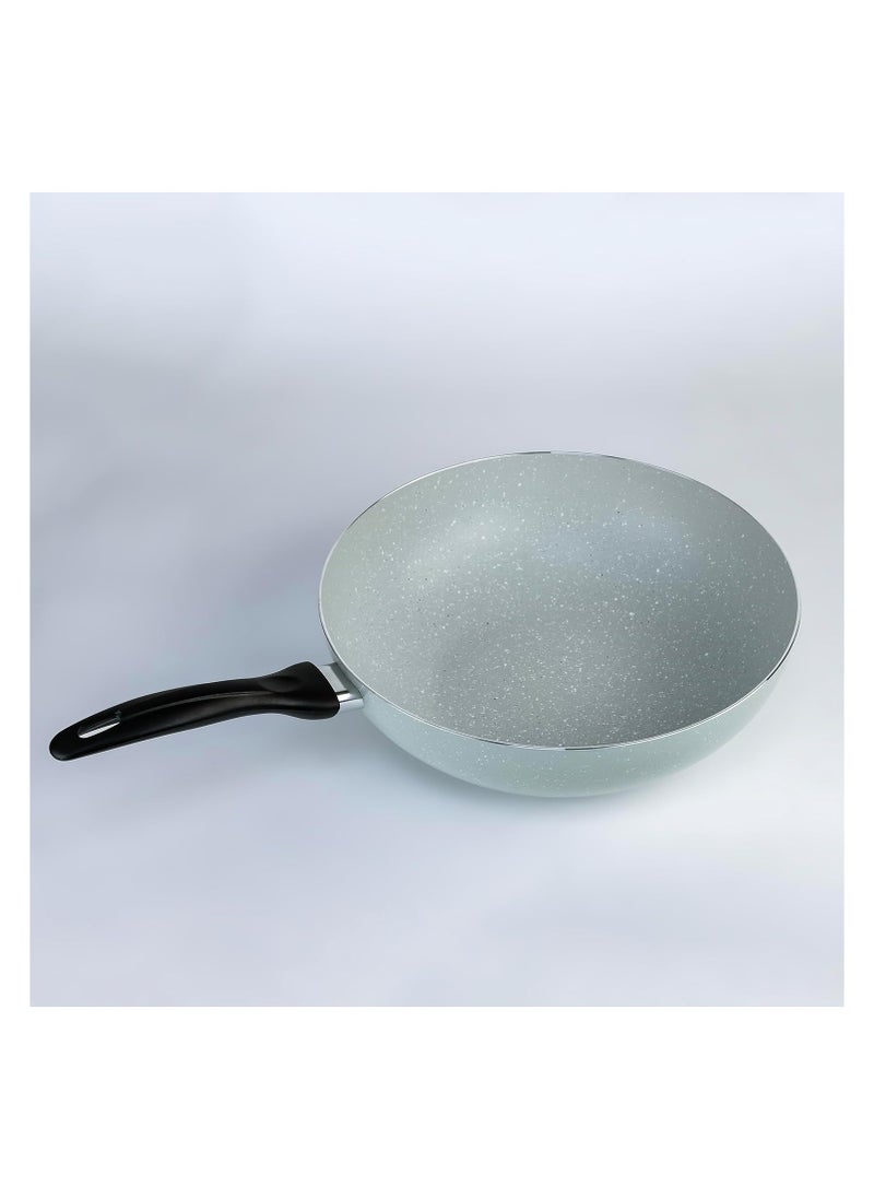 Wilson 26cm Aluminium Pressed Wok Pan, Non- Stick, Induction, Dual Marble coated - Green