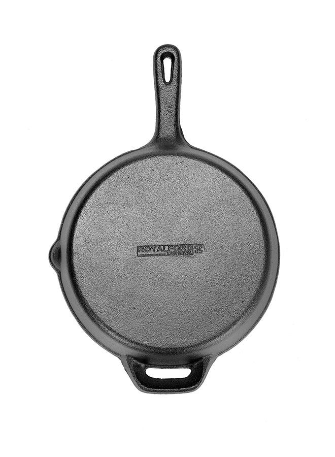 Round Cast Iron Skillet Black 26 x 4cm