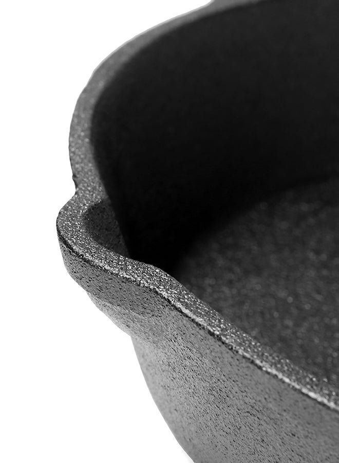 Round Cast Iron Skillet Black 26 x 4cm