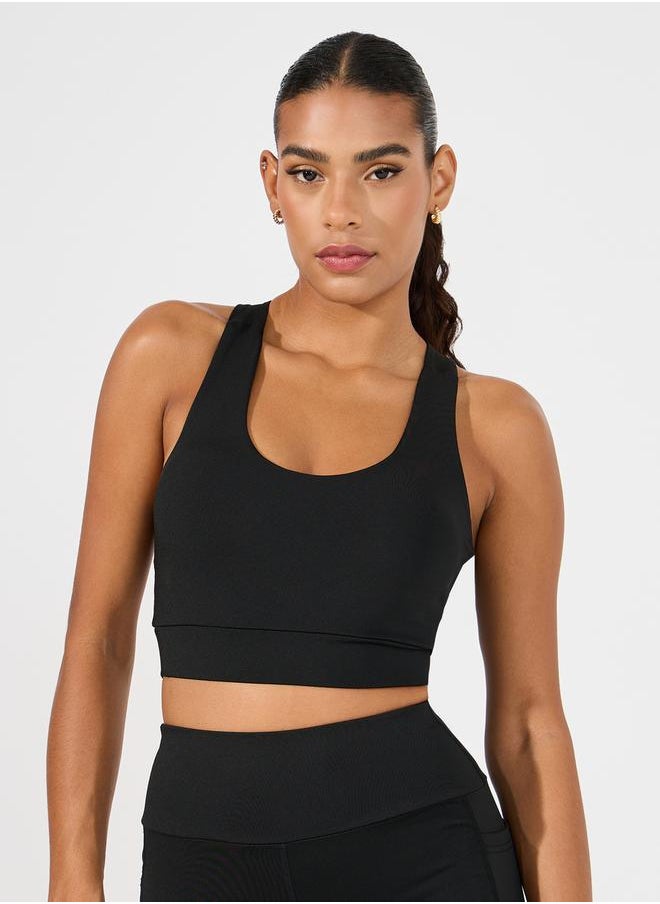 Pack of 3 - Shoulder Mesh Detail Top, Back Dual Tear Drop Sports Bra & Leggings Set