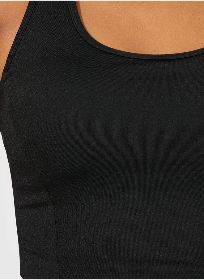 Racerback Sports Bra & Back Split Flared Leggings Set
