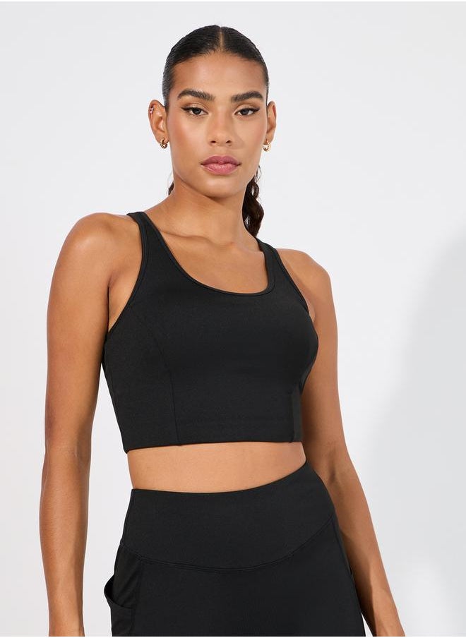 Racerback Sports Bra & Back Split Flared Leggings Set